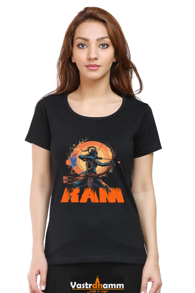 Ram Ji Maryada Purushottam Round Neck Half Sleeve Classic T-Shirts for Women Vastrdhamm
