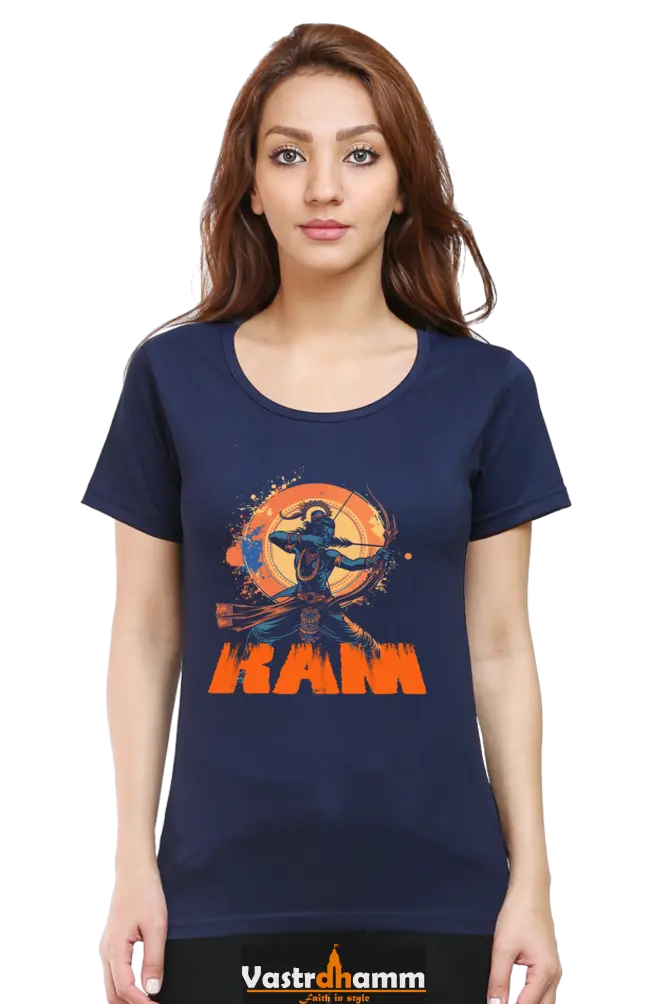 Ram Ji Maryada Purushottam Round Neck Half Sleeve Classic T-Shirts for Women Vastrdhamm