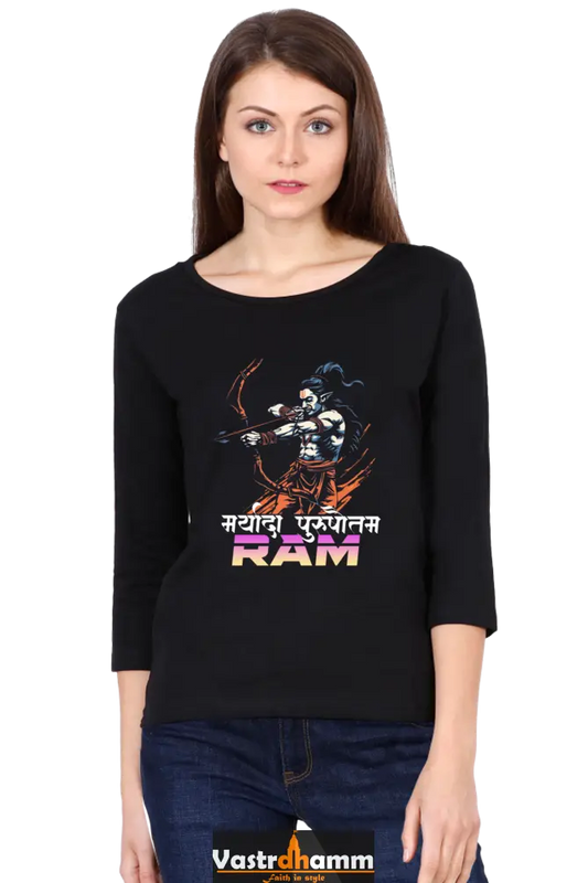 Ram Ji Ramayana Legacy Round Neck Full Sleeve T-Shirts for Women Vastrdhamm