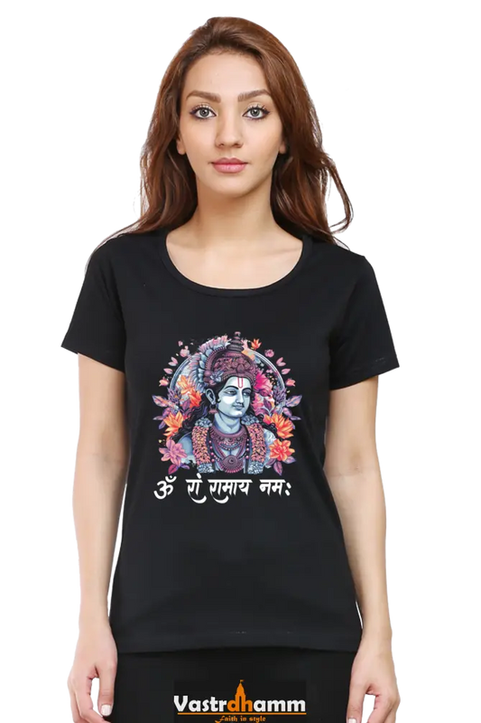 Ram Ji Righteous Path Round Neck Half Sleeve Classic T-Shirts for Women Vastrdhamm