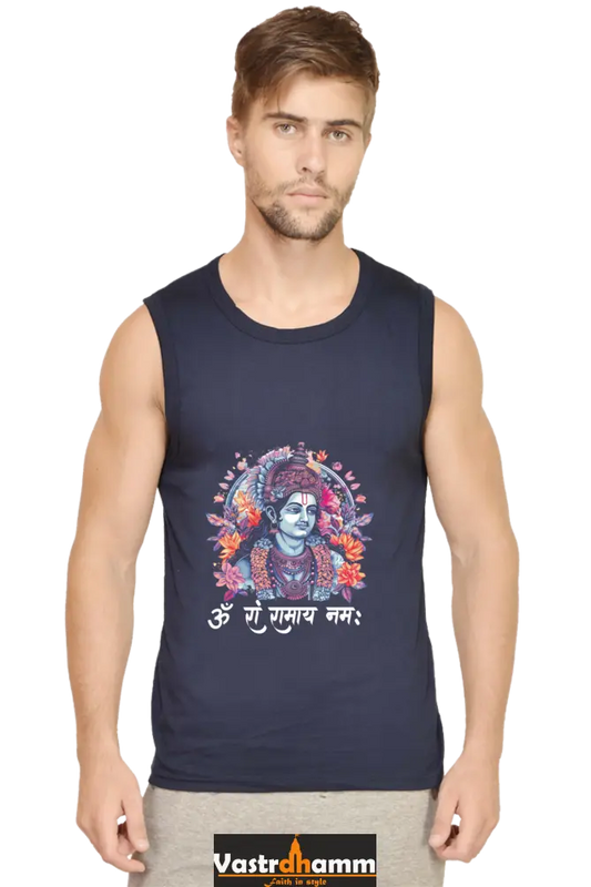 Ram Ji Righteous Path Round Neck Sleeveless T-Shirts  for Men Vastrdhamm
