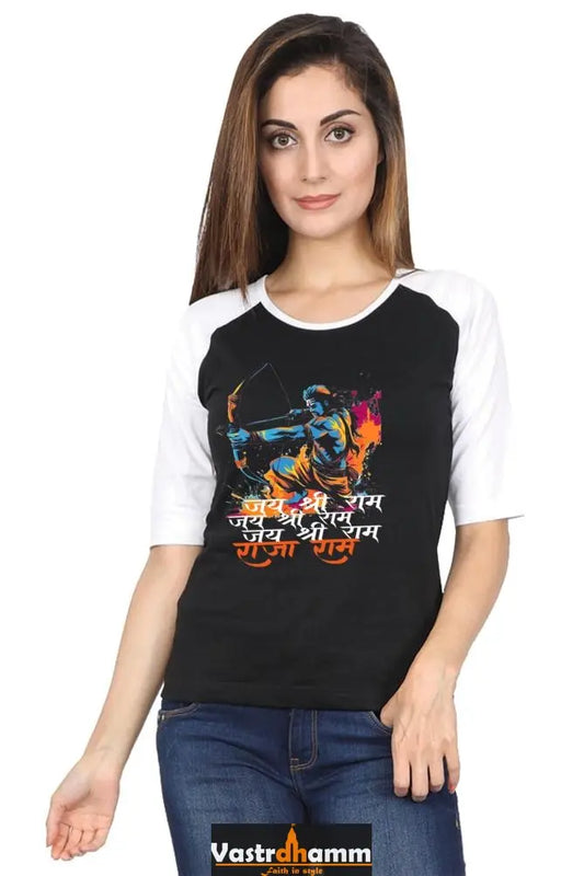 Ram Ji Sita Ram Raglan Full Sleeve T-Shirts for Women Vastrdhamm