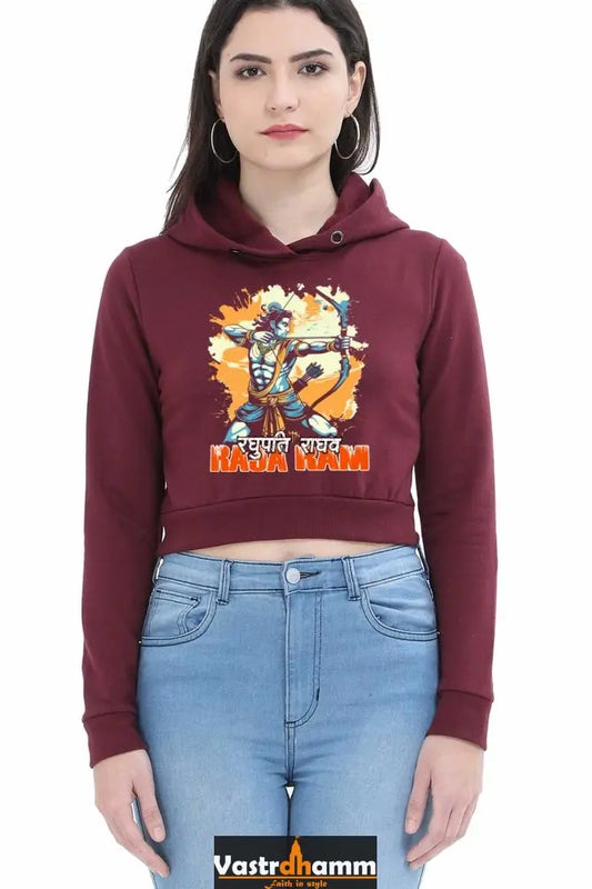 Ram Ji Warrior Spirit Crop Hoodies for Women Vastrdhamm