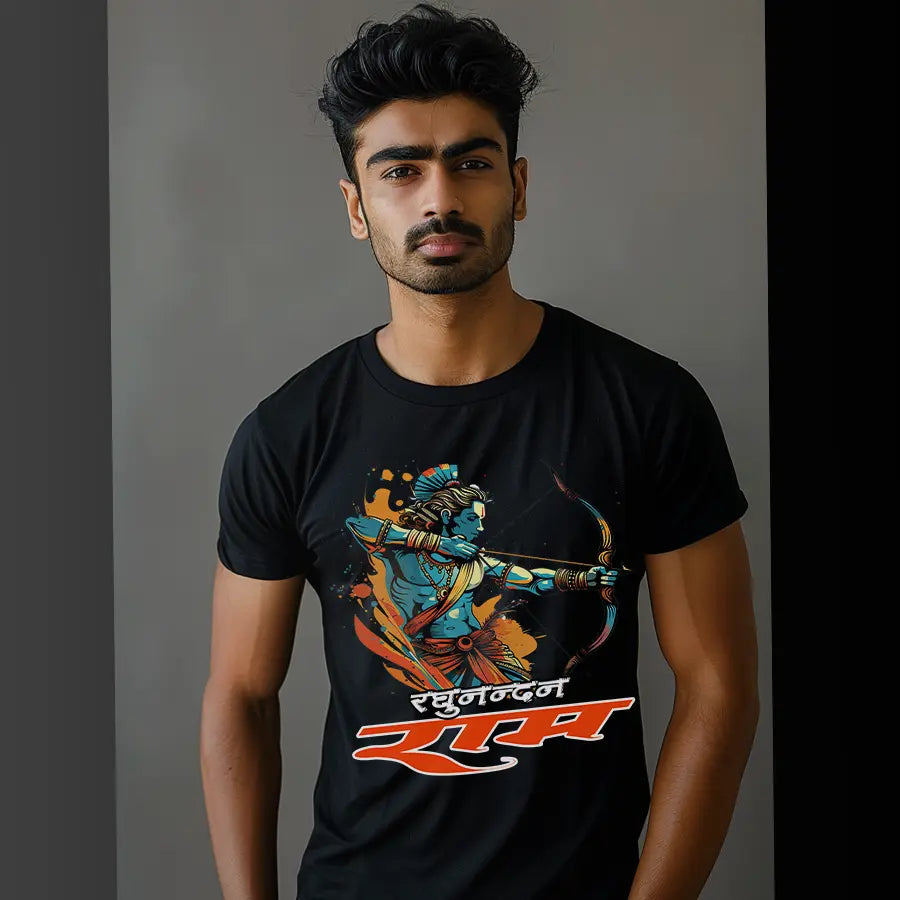 Raghunandan Ram And Bow T-Shirt | Regular Fit Vastrdhamm