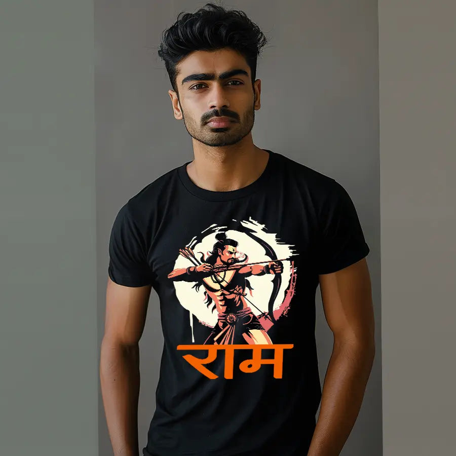 Fierce Lord Ram with Bow in Anger T-Shirt | Regular Fit Vastrdhamm