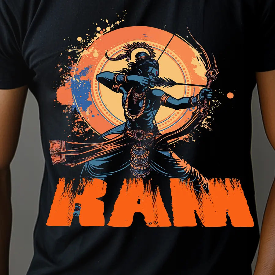 Lord Ram with Bow and Arrow T-Shirt | Regular Fit Vastrdhamm