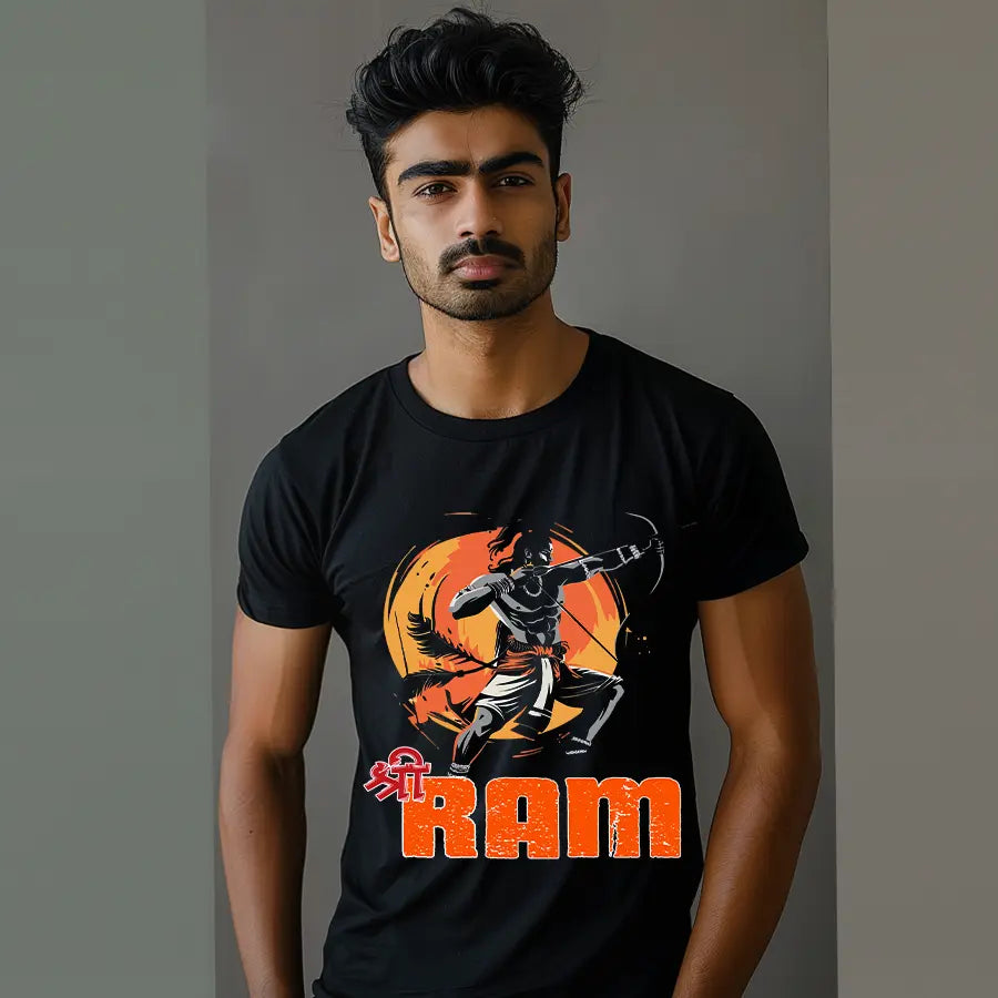 Shree Ram in Rudra Roop with Bow and Arrow T-Shirt | Regular Fit Vastrdhamm