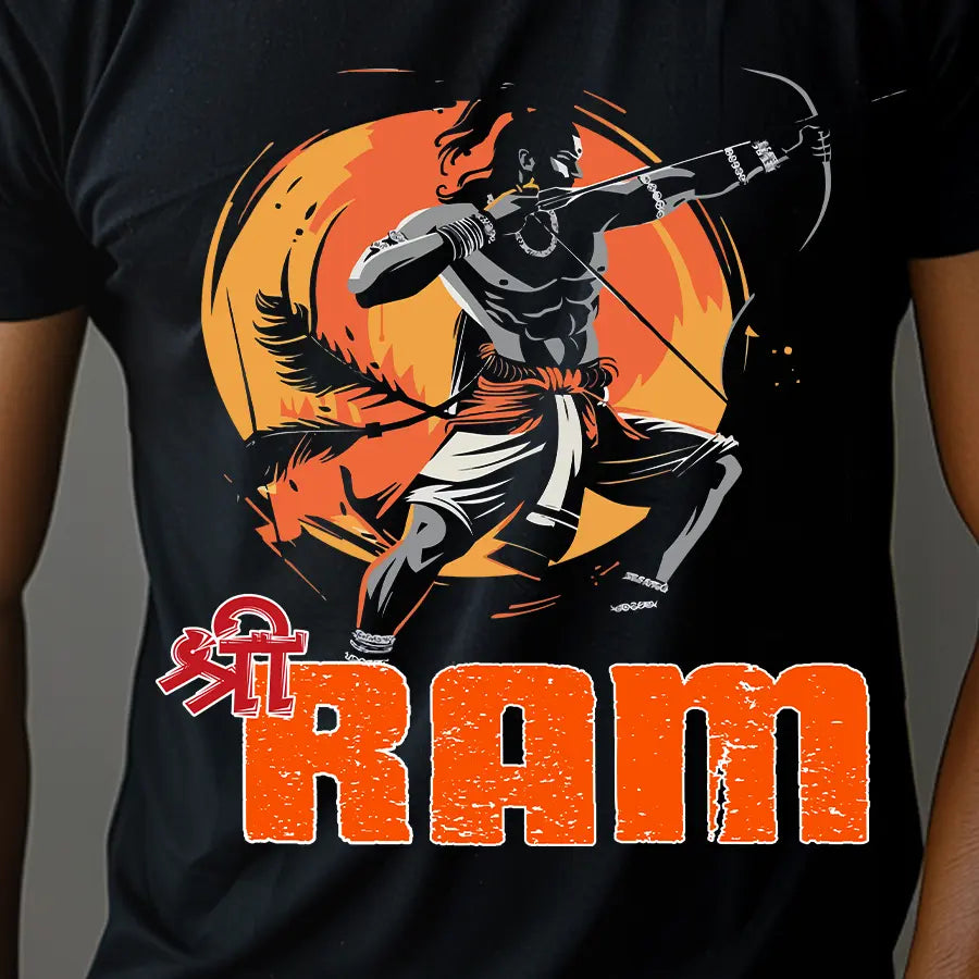 Shree Ram in Rudra Roop with Bow and Arrow T-Shirt | Regular Fit Vastrdhamm