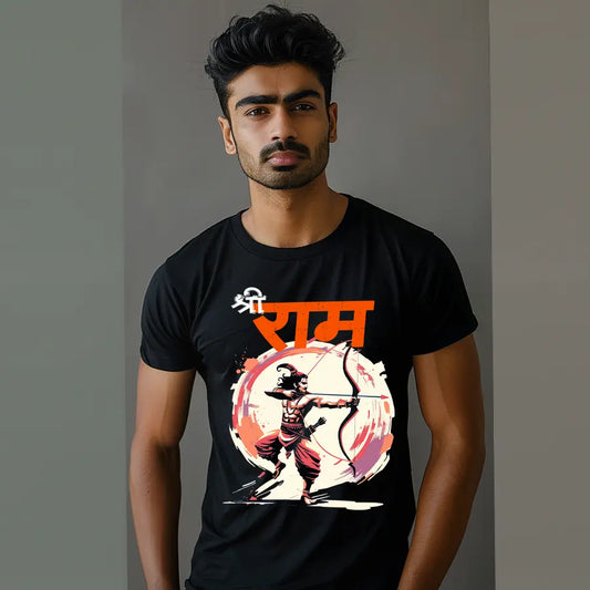 Shree Ram in Fierce Rudra Form with Bow T-Shirt | Regular Fit Vastrdhamm