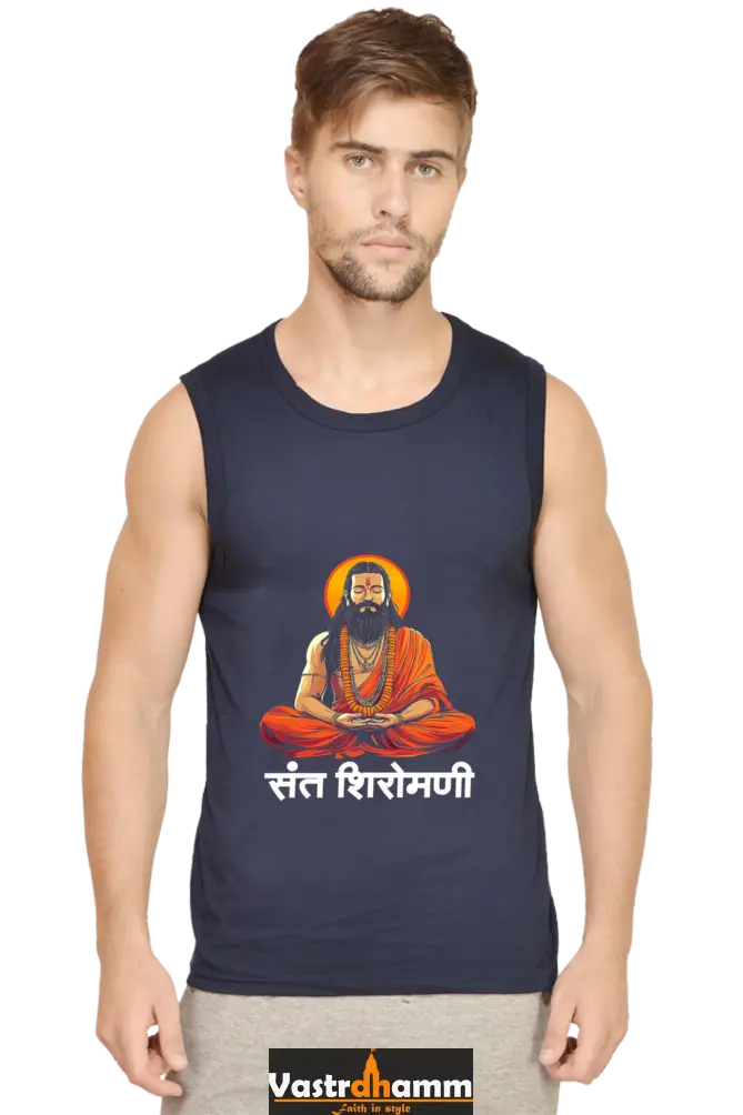 Ravidas Devotion Round Neck Sleeveless T-Shirts for Men Vastrdhamm