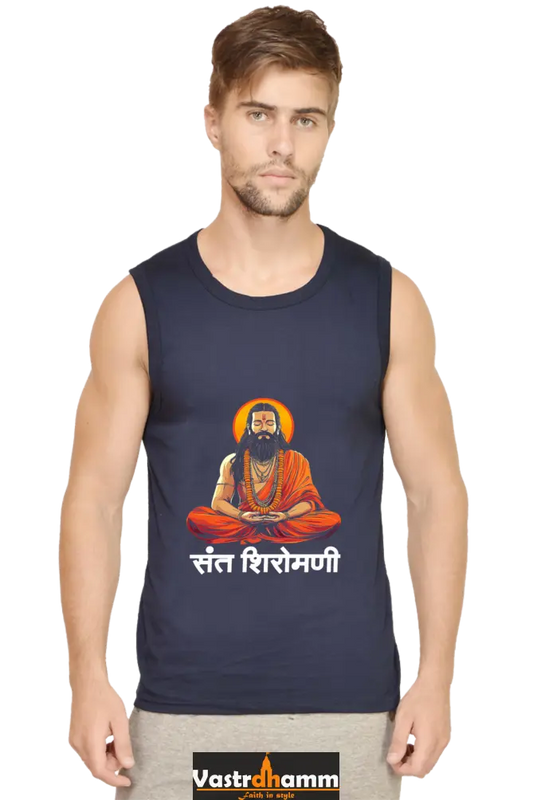 Ravidas Devotion Round Neck Sleeveless T-Shirts for Men Vastrdhamm