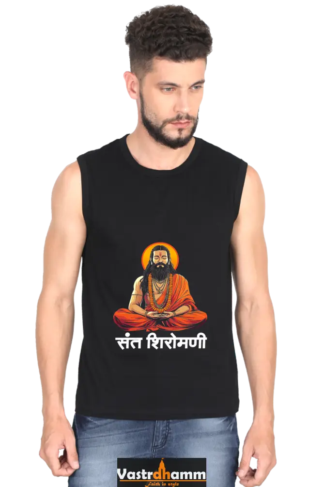 Ravidas Devotion Round Neck Sleeveless T-Shirts for Men Vastrdhamm