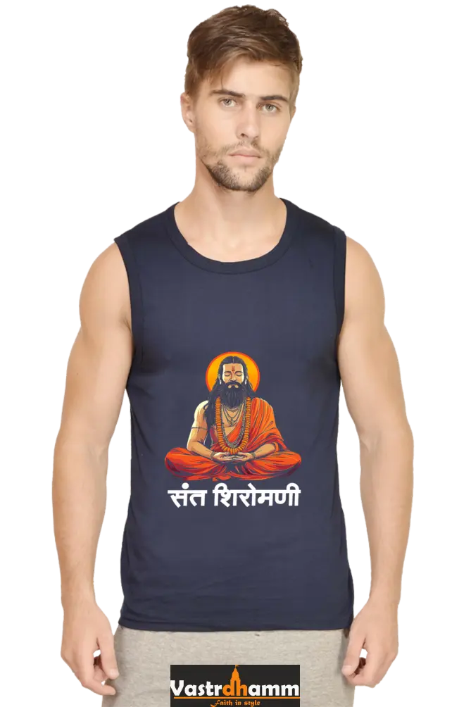 Ravidas Devotion Round Neck Sleeveless T-Shirts for Men Vastrdhamm