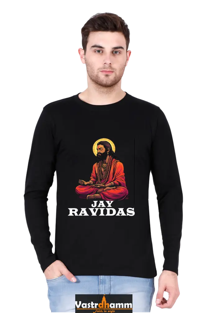 Ravidas Jayanti Blessings Round Neck Full Sleeve T-Shirts for Men Vastrdhamm