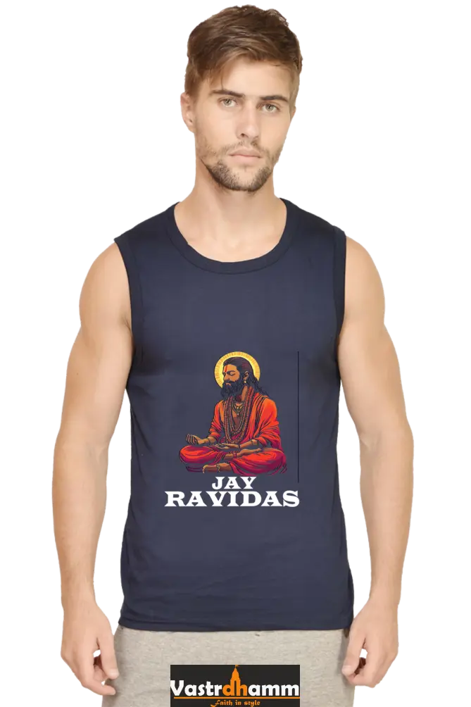 Ravidas Jayanti Blessings Round Neck Sleeveless T-Shirts for Men Vastrdhamm