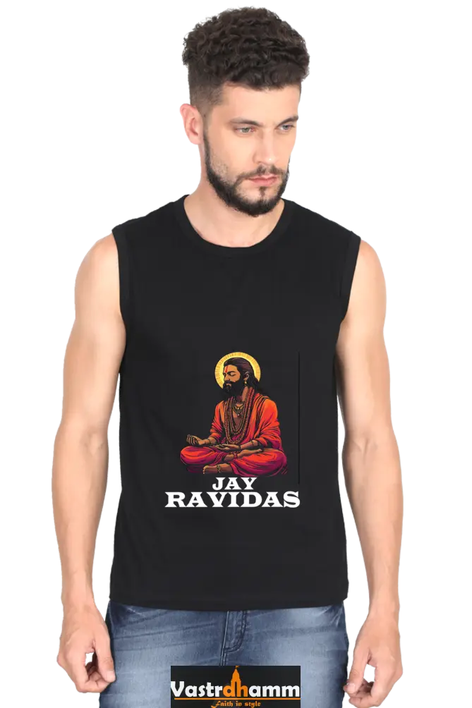 Ravidas Jayanti Blessings Round Neck Sleeveless T-Shirts for Men Vastrdhamm