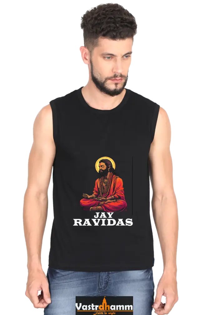 Ravidas Jayanti Blessings Round Neck Sleeveless T-Shirts for Men Vastrdhamm