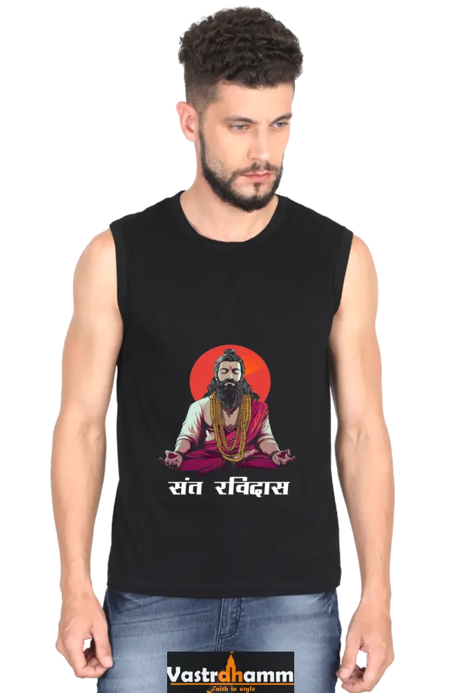 Sant Ravidas Wisdom Round Neck Sleeveless T-Shirts for Men Vastrdhamm