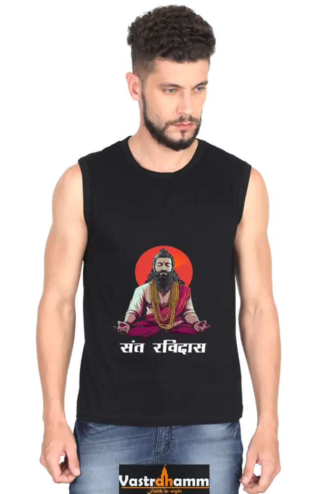 Sant Ravidas Wisdom Round Neck Sleeveless T-Shirts for Men Vastrdhamm