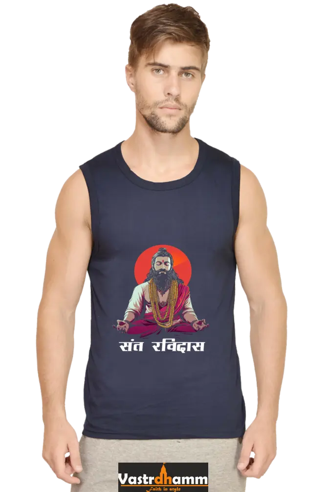 Sant Ravidas Wisdom Round Neck Sleeveless T-Shirts for Men Vastrdhamm