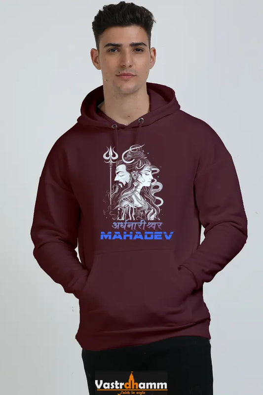 Shiv Ji Blessings Oversized Hooded Sweatshirt T-Shirts  for Men Vastrdhamm