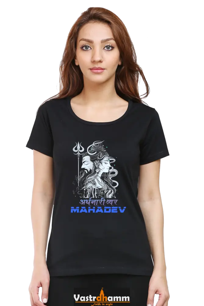 Shiv Ji Blessings Round Neck Half Sleeve Classic T-Shirts for Women Vastrdhamm