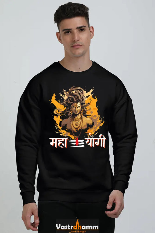 Shiv Ji Devotion Oversized Sweatshirt T-Shirts  for Men Vastrdhamm