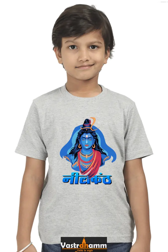 Shiv Ji Devotion Round Neck Half Sleeve Classic T-Shirts for Boy Vastrdhamm