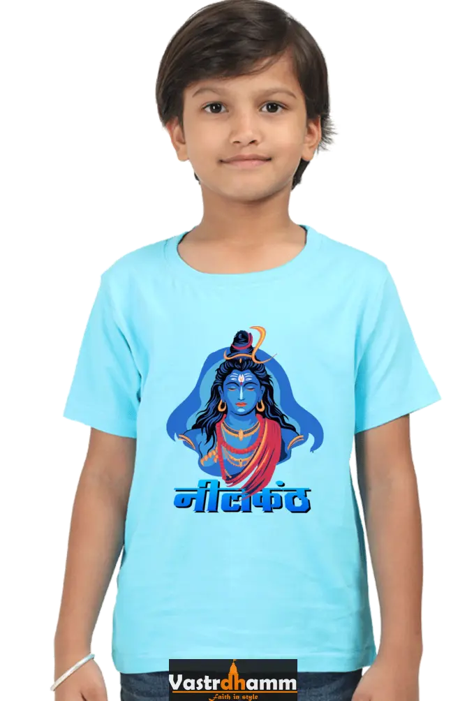 Shiv Ji Devotion Round Neck Half Sleeve Classic T-Shirts for Boy Vastrdhamm