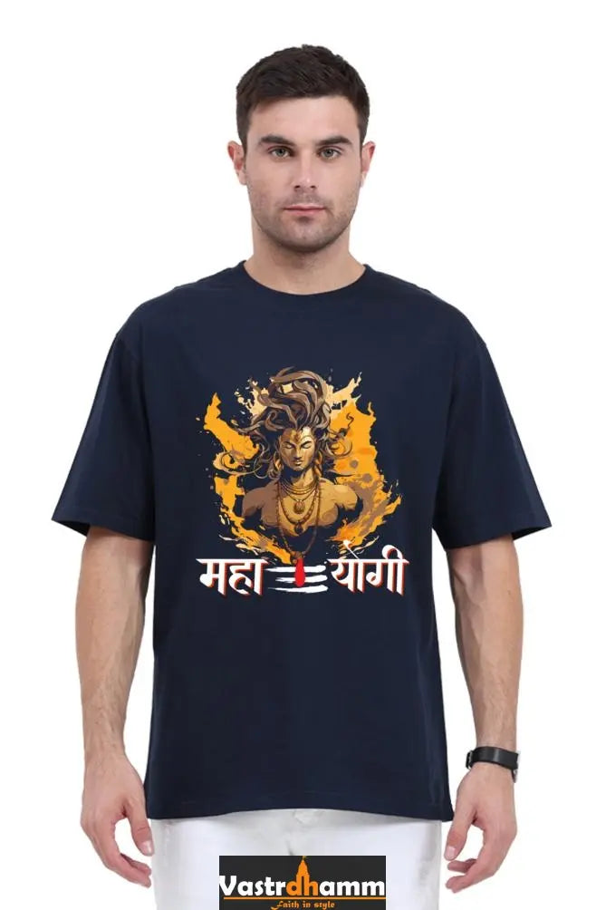 Shiv Ji Divine Power Oversized Classic T-Shirts  for Men Vastrdhamm