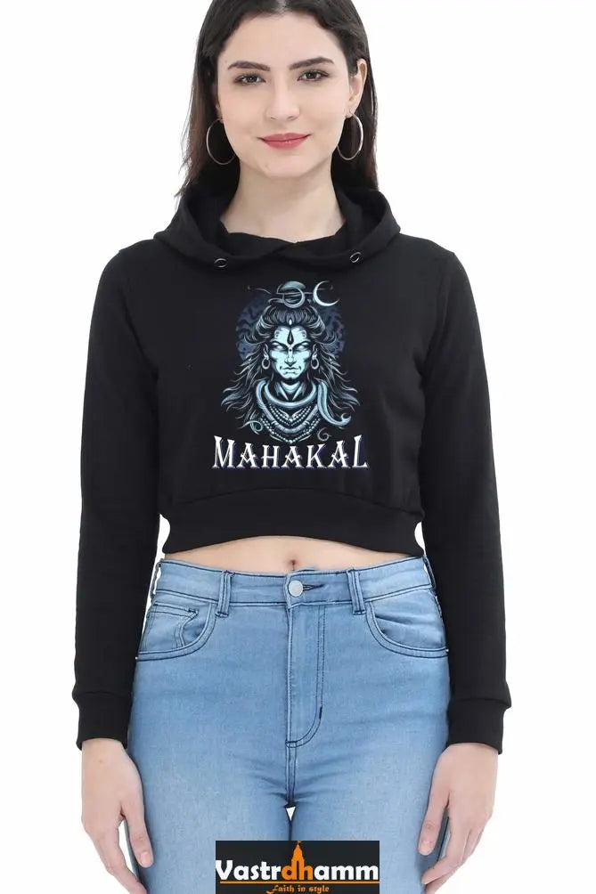 Shiv Ji Eternal Crop Hoodies for Women Vastrdhamm