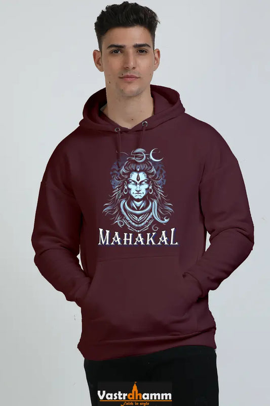 Shiv Ji Eternal Oversized Hooded Sweatshirt T-Shirts  for Men Vastrdhamm