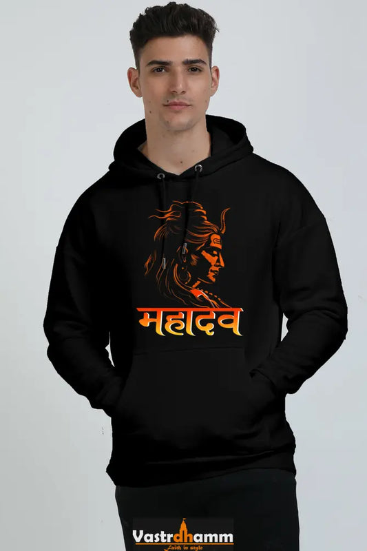 Shiv Ji Mahadev Oversized Hooded Sweatshirt T-Shirts  for Men Vastrdhamm