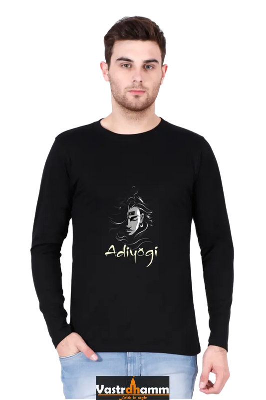 Shiv Ji Nataraja Round Neck Full Sleeve T-Shirts for Men Vastrdhamm