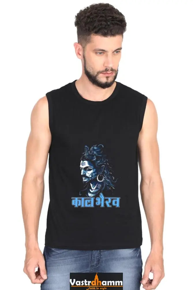 Shiv Ji Rudra Round Neck Sleeveless T-Shirts  for Men Vastrdhamm