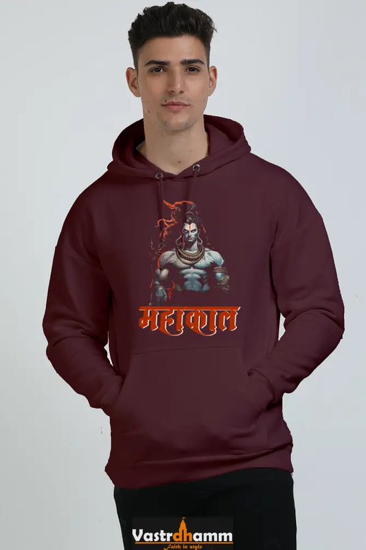 Shiv Ji Shankar Oversized Hooded Sweatshirt T-Shirts  for Men Vastrdhamm