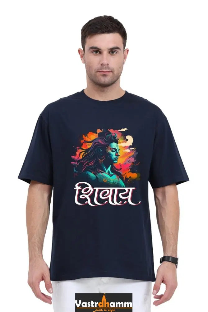 Shiv Ji Trishul Power Oversized Classic T-Shirts  for Men Vastrdhamm