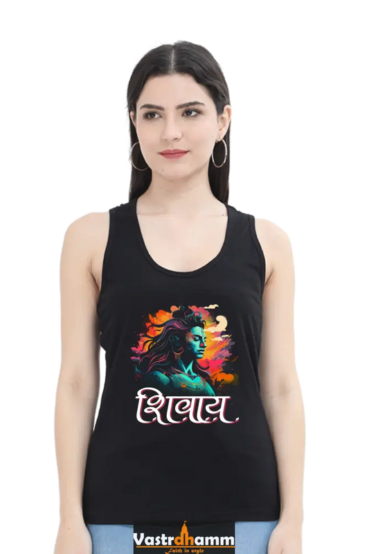 Shiv Ji Trishul Power Tank Top T-Shirts for Women Vastrdhamm