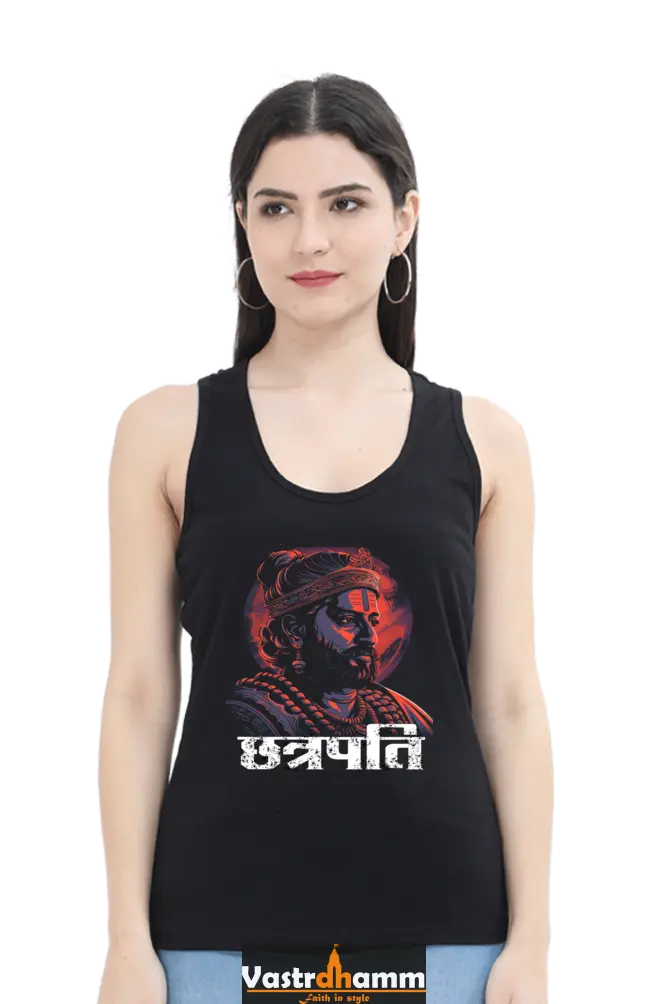 Shivaji Maharaj Protector Tank Top T-Shirts for Women Vastrdhamm