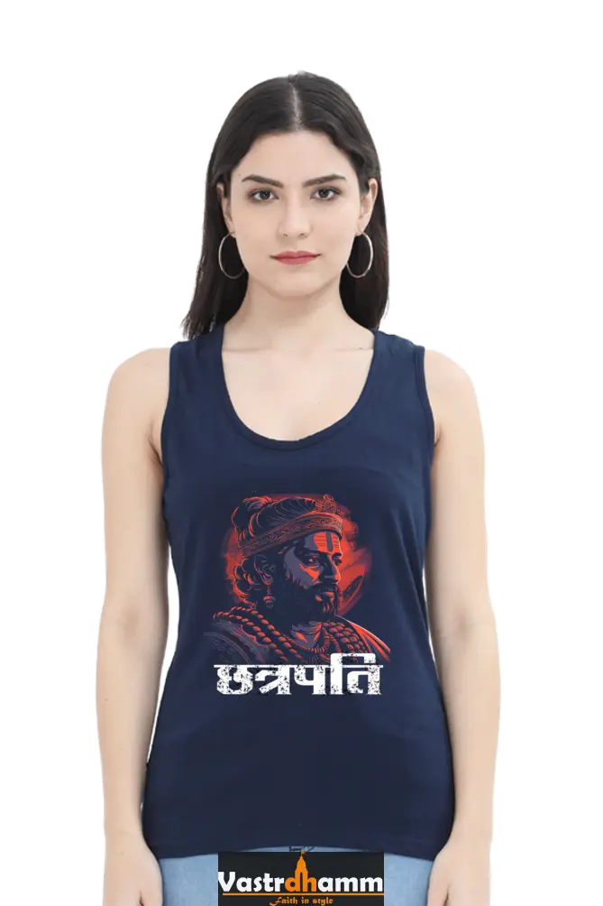 Shivaji Maharaj Protector Tank Top T-Shirts for Women Vastrdhamm