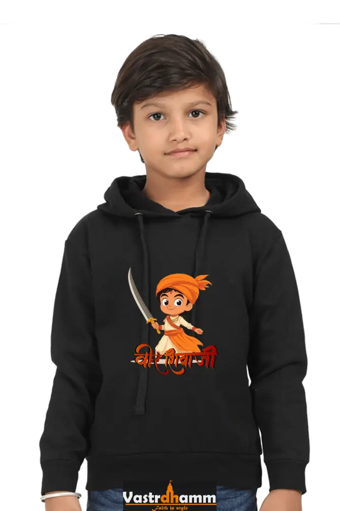 Shivaji Maharaj Valor Hoodie Sweatshirt T-Shirts for Boy Vastrdhamm