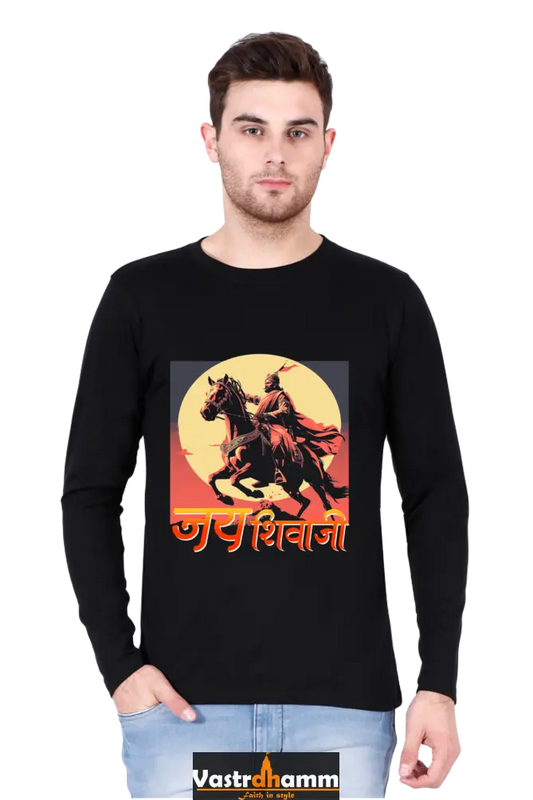 Shivaji Maharaj Valor Round Neck Full Sleeve T-Shirts for Men Vastrdhamm