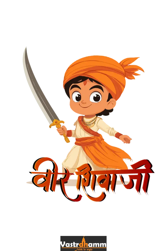 Shivaji Maharaj Valor Round Neck Half Sleeve Classic T-Shirts for Girl Vastrdhamm