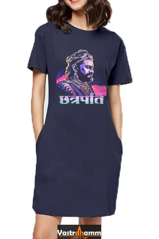 Shivaji Maharaj Warrior Spirit T-Shirts Dress for Women Vastrdhamm