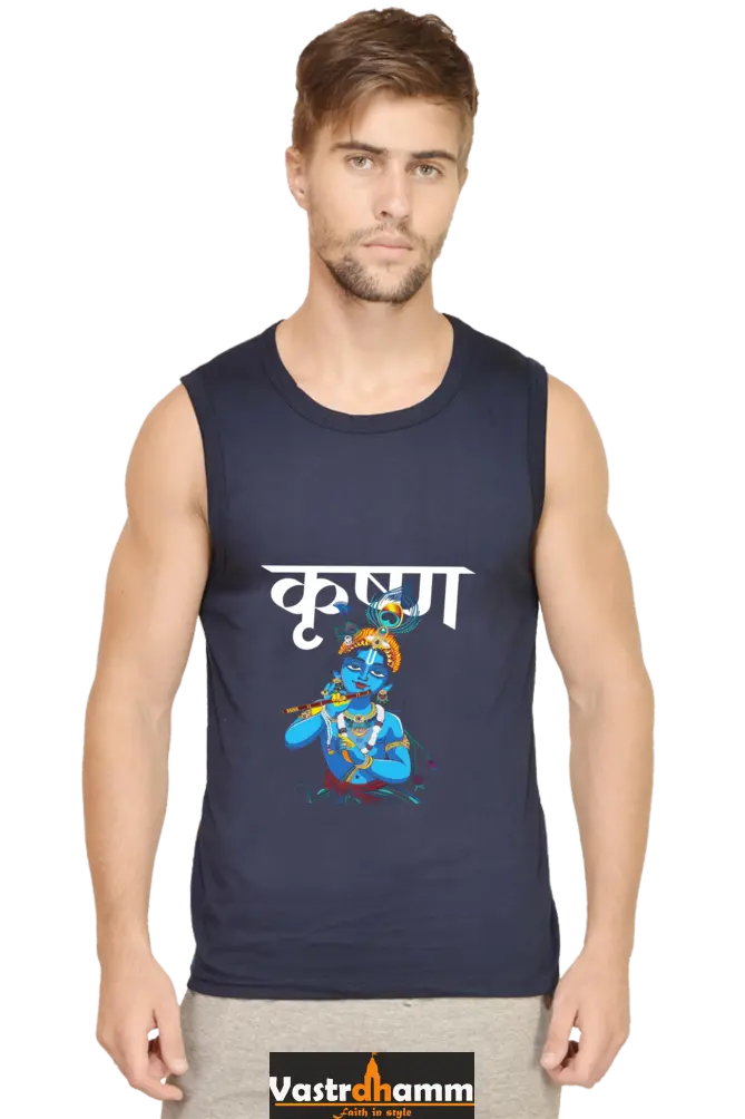 Shree Krishan Bala Leela Round Neck Sleeveless T-Shirts  for Men Vastrdhamm