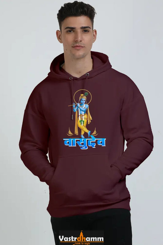 Shree Krishan Divine Joy Oversized Hooded Sweatshirt T-Shirts  for Men Vastrdhamm