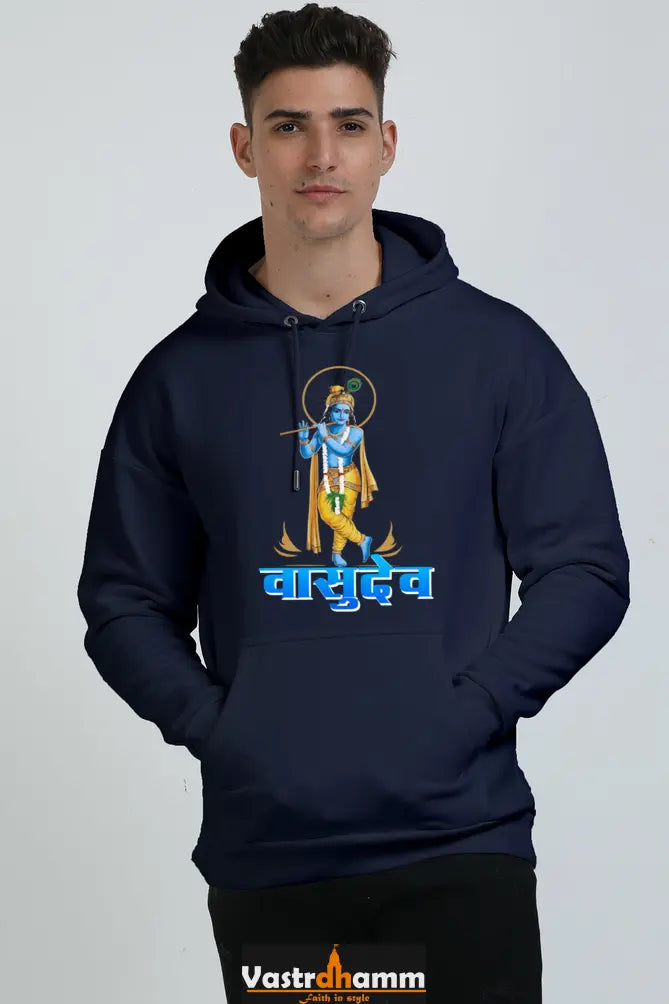 Shree Krishan Divine Joy Oversized Hooded Sweatshirt T-Shirts  for Men Vastrdhamm