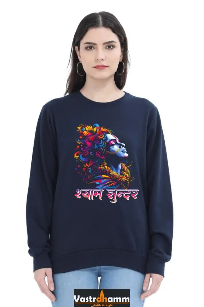 Shree Krishan Flute Melody Sweatshirt T-Shirts for Women Vastrdhamm