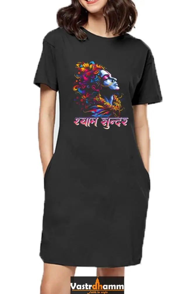 Shree Krishan Flute Melody T-Shirts Dress for Women Vastrdhamm