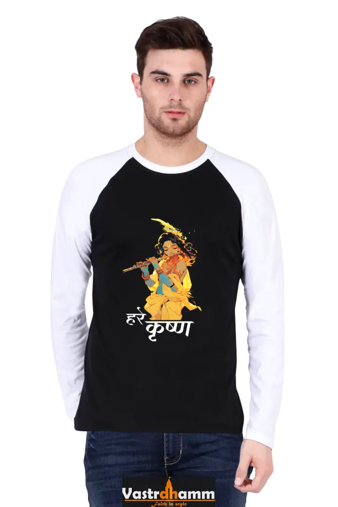 Shree Krishan Gita Wisdom Raglan Full Sleeve T-Shirts for Men Vastrdhamm